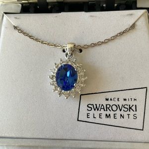 Silver Plated Necklace purple stone